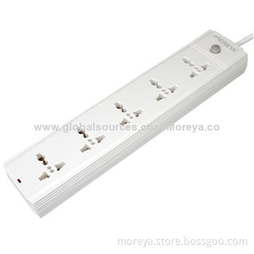 Power Strip of Universal Standard, 5 Socket Outlets, ABS Plastic, Overload ProtectionNew